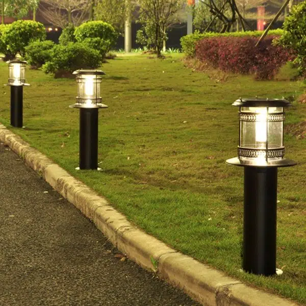 Solar Waterproof Cylindrical Stainless Steel Acrylic LED Lawn Outdoor Landscape Light - Image 2