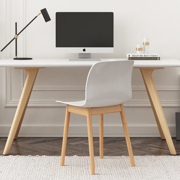 Contemporary Nordic Curved Square PP Wood Dining Chair Backrest For Dining Room - Image 3