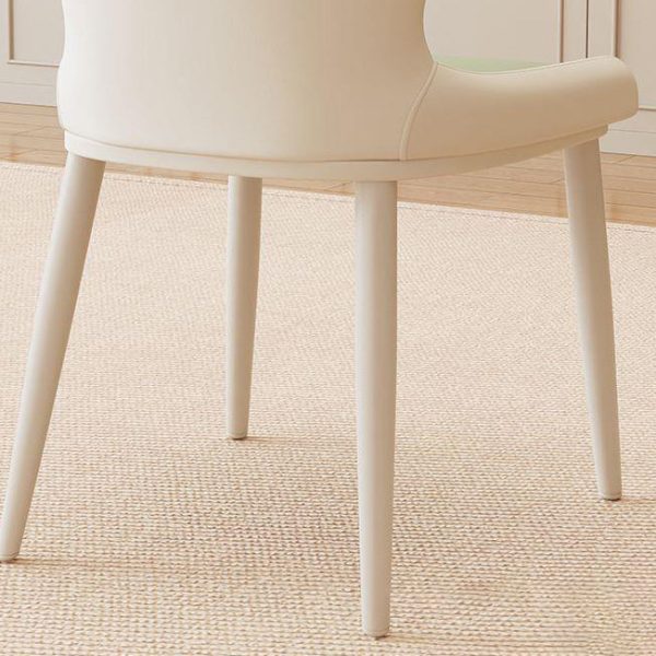 Contemporary Nordic Curved Microfiber Leather Upholstered Dining Chair Backrest For Dining Room - Image 8
