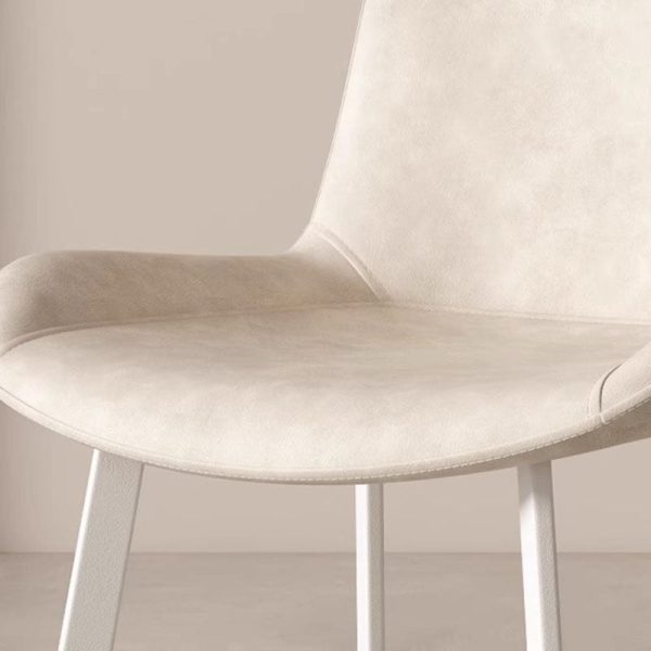 Contemporary Scandinavian Leather Carbon Steel Sponge Square Curved Dinining Chair Backrest For Dining Room - Image 8
