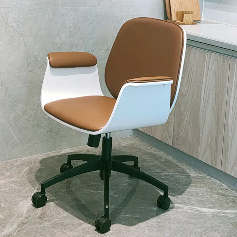 10-ca492f02-64b4-405e-8778-59eb99e23596.jpg Contemporary Luxury Microfiber Leather Wood Grain Height Adjustable Swivel Desk Chair Backrest Armrest For Home Office - Image 10