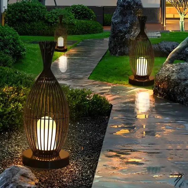 Industrial Courtyard Waterproof Caged LED Floor Lamp - Image 6