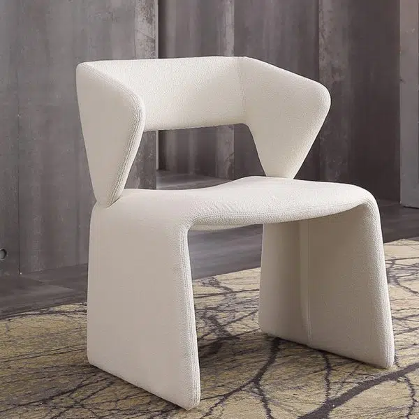Contemporary Creative Triangle Rectangle Velvet Wood Dining Chair Backrest Armless For Dining Room - Image 12