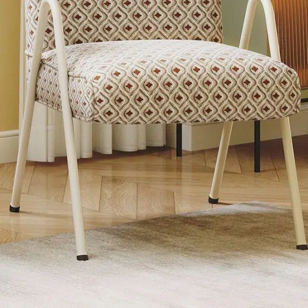 Contemporary Scandinavian Square Cushion Cotton Linen High Resilience Sponge Carbon Steel Accent Chair Backrest Armrest For Living Room - Image 5