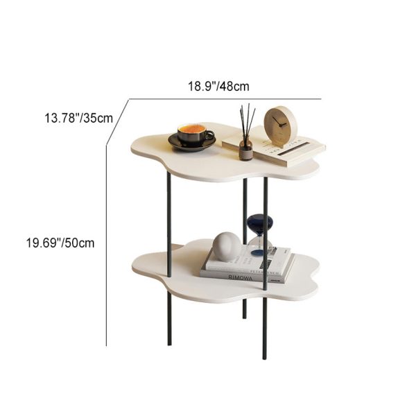 Contemporary Creative Clouds Density Board Carbon Steel End Table 2-Tier For Living Room - Image 4