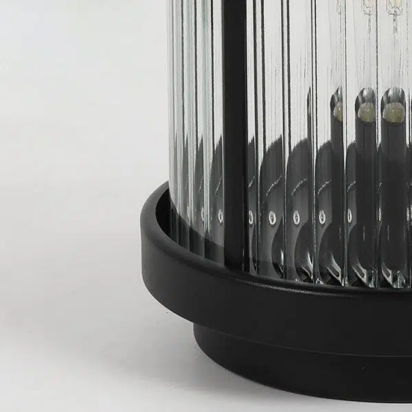 Modern Minimalist Solar Cylinder Stripe Glass Aluminum 1-Light Outdoor Landscape Light For Garden - Image 9