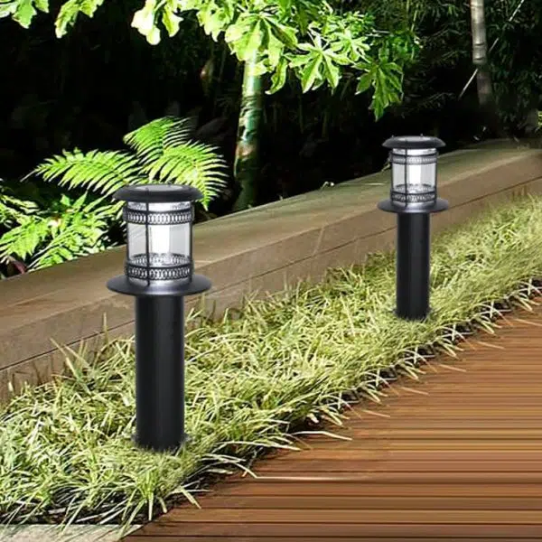 Solar Waterproof Cylindrical Stainless Steel Acrylic LED Lawn Outdoor Landscape Light - Image 3