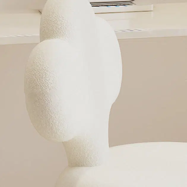 11-578d2dca-6df9-4738-8305-297c5d88d26d.jpg Contemporary Creative Cloud Shape Lambswool Upholstered Swivel Vanity Stool Backrest For Bedroom - Image 7