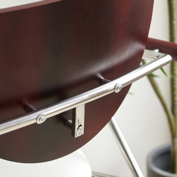 Contemporary Nordic Microfiber Leather Wood Stainless Steel Sponge Semicircular Curved Dining Chair Backrest Armrest For Dining Room - Image 6