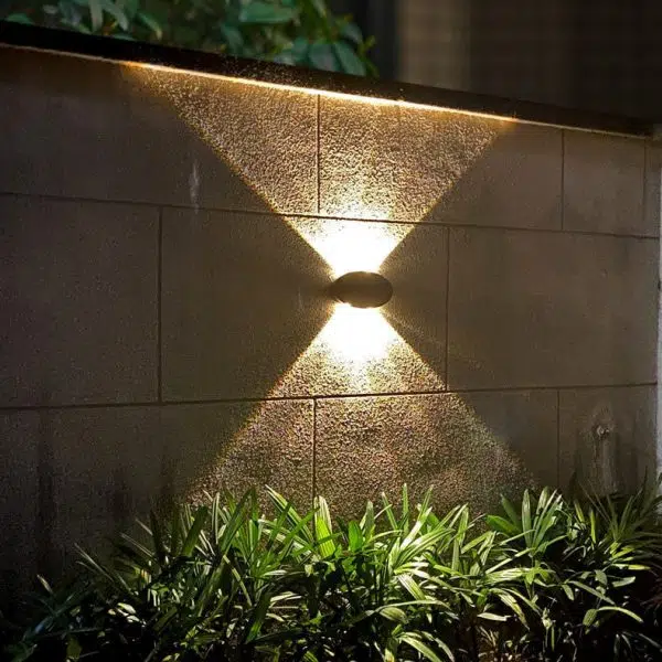 Modern Round Tempered Glass Waterproof Solar LED Outdoor Garden Wall Sconce Lamp - Image 12