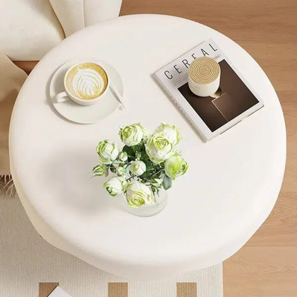 Contemporary Creative Round Ice Cream Shape PP Plastic Carbon Steel End Table For Living Room - Image 10