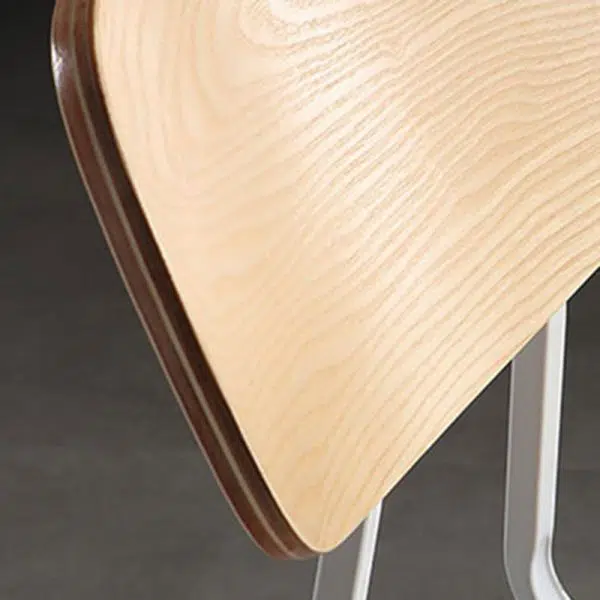 Contemporary Scandinavian Square Wood Iron Chair Backrest Armless For Living Room - Image 5