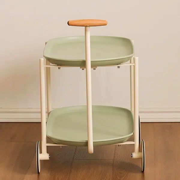 Contemporary Creative Removable Rectangular Oval ABS Wood Metal End Table 2-Tier For Living Room - Image 11