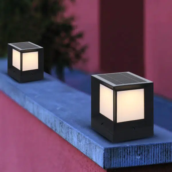 Modern Simple Solar Quadrupole Waterproof Outdoor Garden Column Post Head Light - Image 2