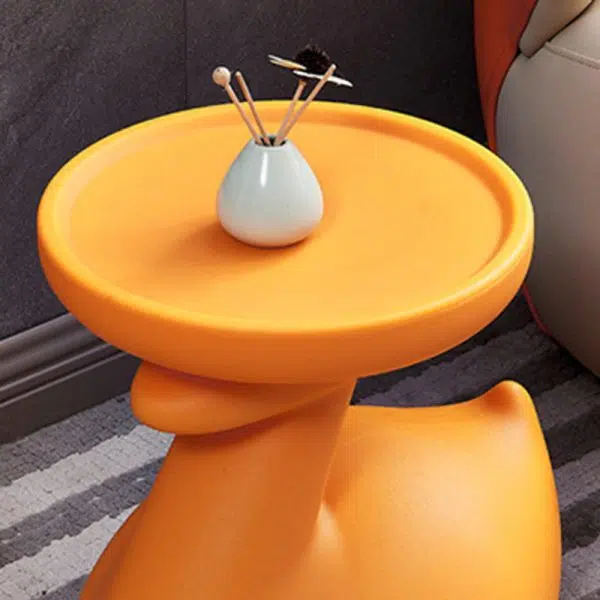 Contemporary Creative Plastic Tray Top Swan Shape Base End Table For Living Room - Image 7