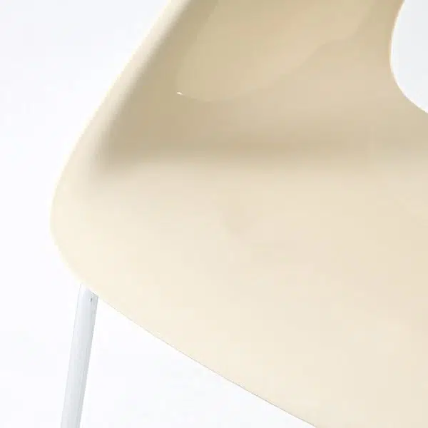Contemporary Creative Square Hollow Out Backrest PP Metal Dining Chair For Dining Room - Image 6