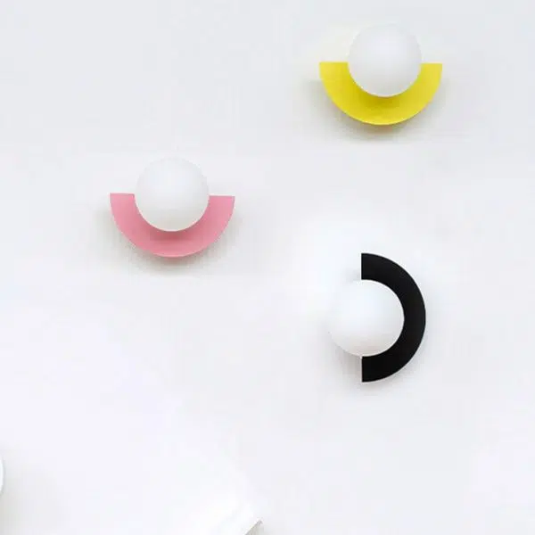 Modern Minimalist Glass Spherical Colorful Semicircle Design 1-Light Wall Sconce Lamp - Image 18
