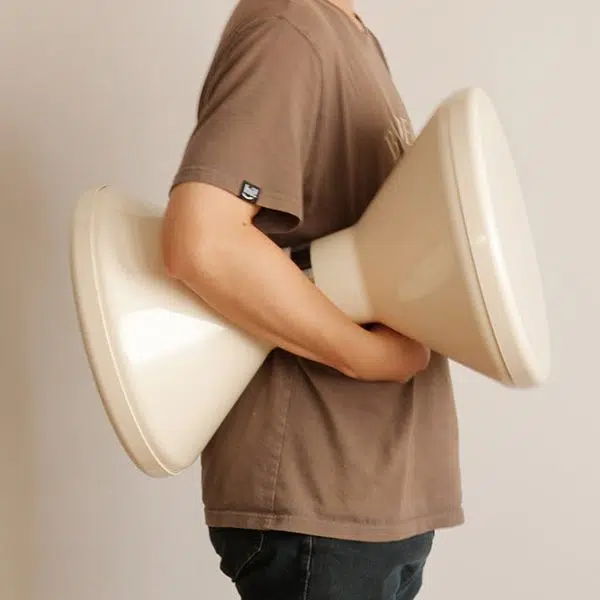 Contemporary Creative Round Plastic Vanity Stool Backless Armless For Living Room - Image 9