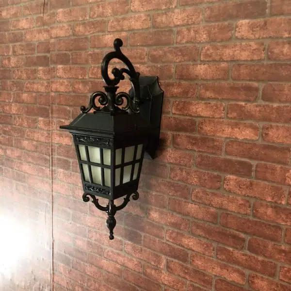 European Outdoor Square Lantern Carved 1-Light Waterproof Wall Sconce Lamp - Image 12