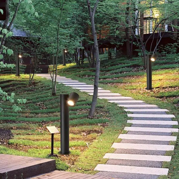 Modern Minimalist Rotatable Cylinder Round Tempered Glass Aluminum LED Outdoor Ground Light For Garden - Image 2