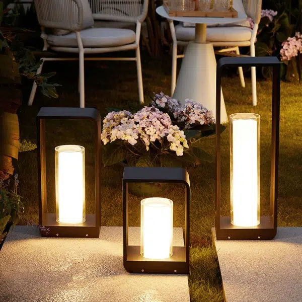 Modern Minimalist Square Frame Stainless Steel Acrylic LED Waterproof Lawn Landscape Light For Outdoor Patio - Image 3