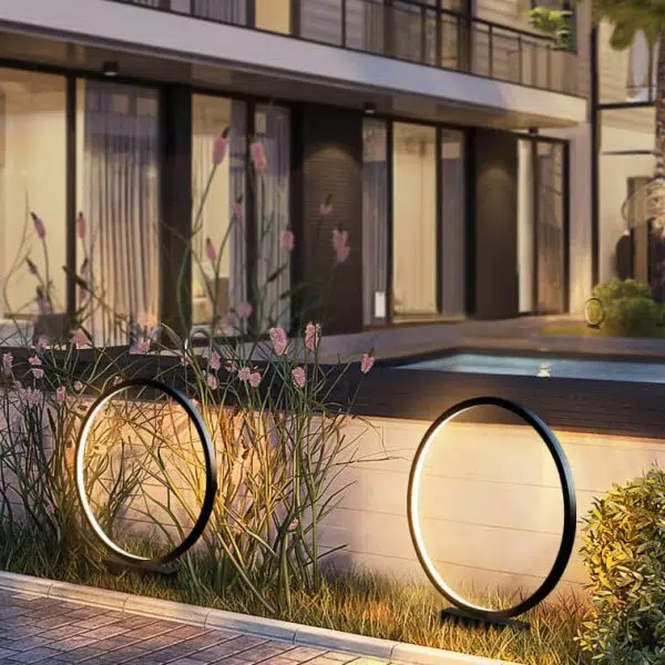 Outdoor Waterproof Acrylic Lampshade Aluminum Ring Design LED Lawn Light - Image 12