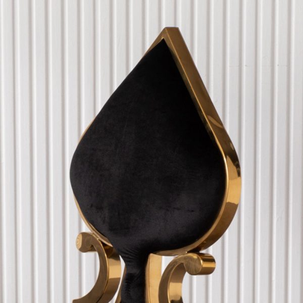 Contemporary Creative Spade Hearts Plum Square Velvet Titanium Dining Chair Backrest For Living Room - Image 5