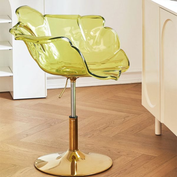 Contemporary Creative Petal Shape Acrylic Liftable Dining Chair Backrest Armrest For Dining Room - Image 3