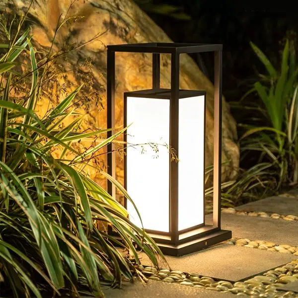 Outdoor Waterproof LED Black Modern Solar Fence Post Lights Pillar Lamp - Image 5