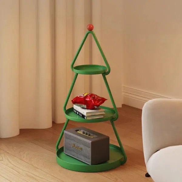 Contemporary Creative Round Iron End Table 3-Tier For Living Room - Image 8