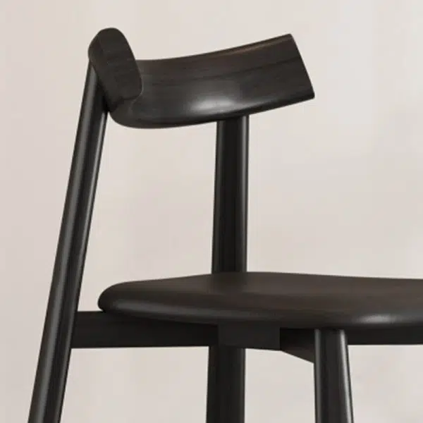 Modern Minimalist Rectangular Wood Leather Chair Backrest Armless For Living Room - Image 5