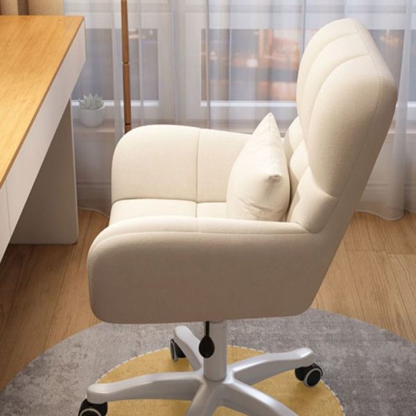 Contemporary Nordic Square Velvet Upholstered Swivel Desk Chair Height Adjustable Backrest Armrest For Home Office - Image 11