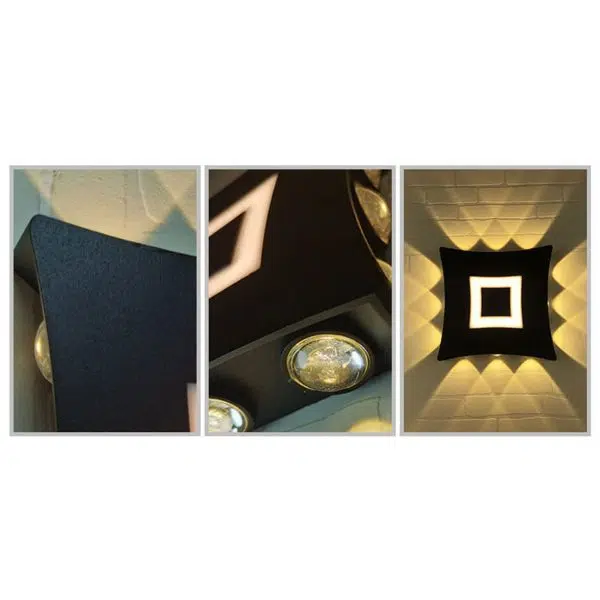 Modern Creative Square Luminous LED Outdoor Garden Wall Sconce Lamp - Image 12