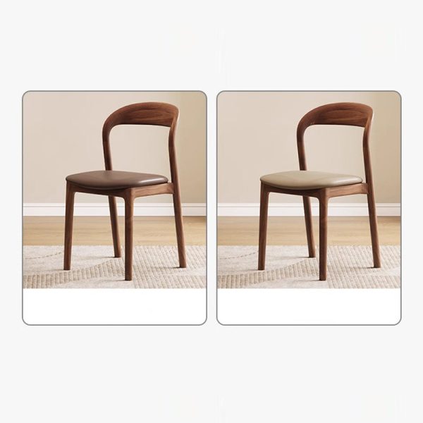 Contemporary Scandinavian Curved Back Ash Wood Sponge Dining Chair Backrest For Dining Room - Image 11
