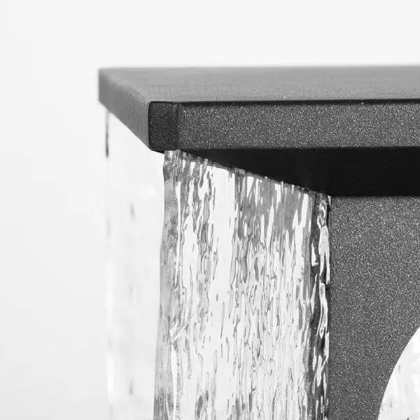 Modern Minimalist Solar Waterproof Rectangle Stainless Steel Glass LED Post Head Light For Outdoor Patio - Image 8