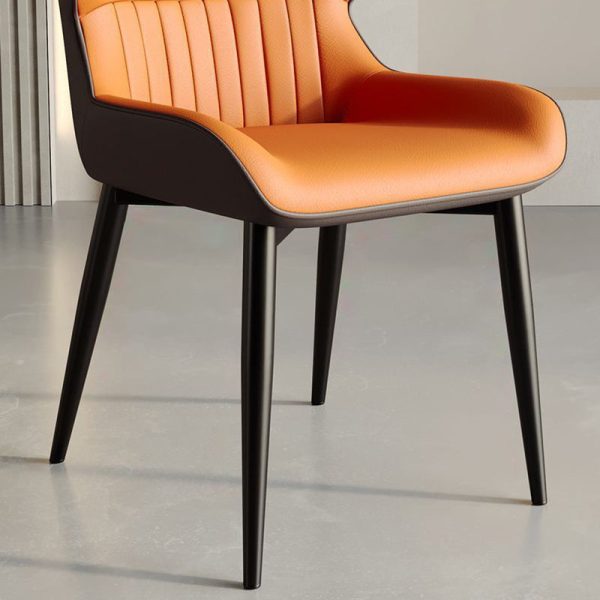 Contemporary Luxury Square PU Leather Upholstered Dining Chair Backrest For Dining Room - Image 5