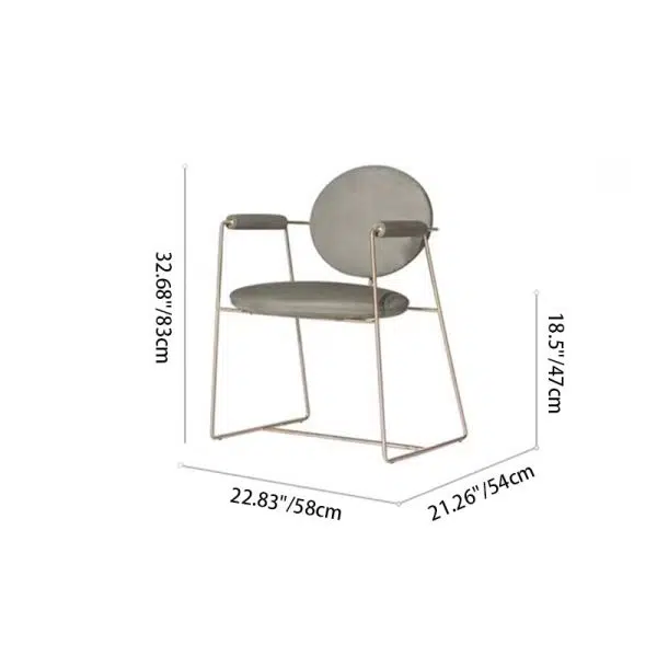 Contemporary Scandinavian Round Cushion Microfiber Leather Stainless Steel Dining Chair Backrest Armrest For Dining Room - Image 4