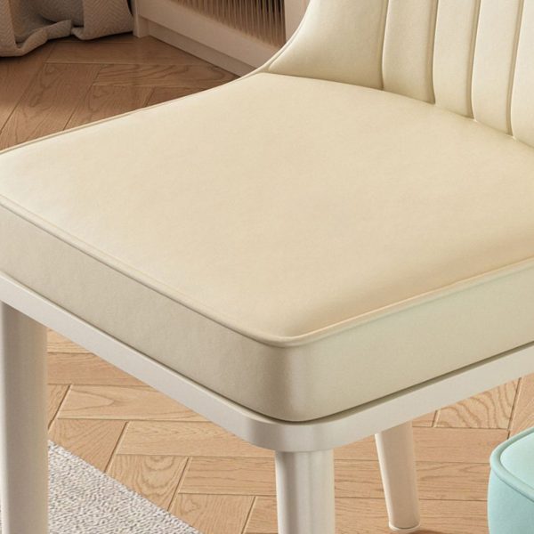 Contemporary Luxury Square PU Leather Upholstered Dining Chair Backrest For Dining Room - Image 8