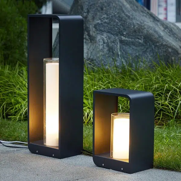 Modern Minimalist Square Frame Stainless Steel Acrylic LED Waterproof Lawn Landscape Light For Outdoor Patio - Image 4