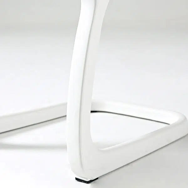 Contemporary Scandinavian Bow Frame Plastic Billet Steel Dining Chair Backrest For Dining Room - Image 8