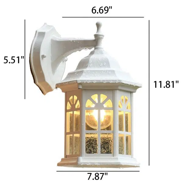 European Waterproof Retro Pavilion Design 1-Light Outdoor Wall Sconce Lamp - Image 6