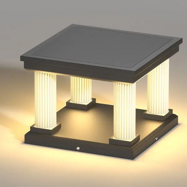 Contemporary Industrial Stainless Steel Square Column LED Waterproof Solar Post Lamp For Outdoor Patio - Image 9