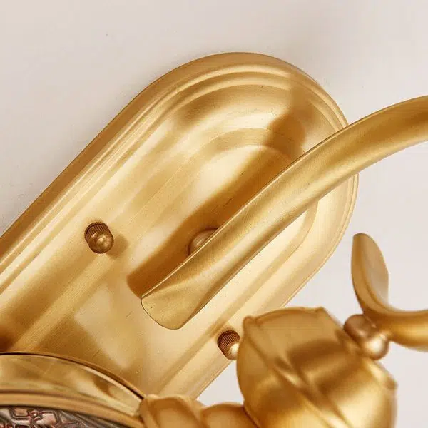 European Modern Hexagonal Lantern Copper Glass Waterproof 1-Light Outdoor Wall Sconce Lamp - Image 8