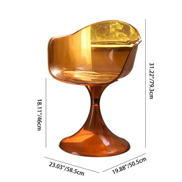 Contemporary Nordic Acrylic Plastics Arc Design Dining Chair Backrest For Dining Room - Image 7