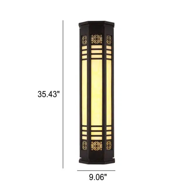 Modern Classical Cylindrical Stainless Steel Imitation Marble Waterproof Outdoor LED Wall Sconce Lamp - Image 13