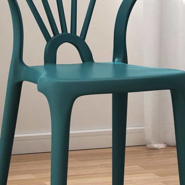 Contemporary Scandinavian Arc Plastic Stackable Dining Chair Backrest For Dining Room - Image 7