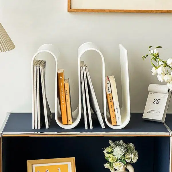 Contemporary Creative S-Shaped Acrylic Multifunctional Storage End Table 4-Tier For Living Room - Image 11