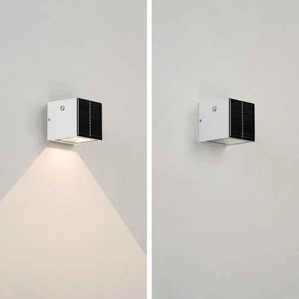 Modern Solar Black Rectangular Die-Cast Aluminum Solar LED Outdoor Wall Light - Image 13