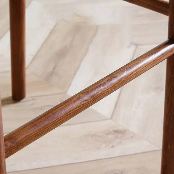 Contemporary Retro Square Kraft Paper Rope Weaving Solid Wood Bar Stool Low Back Footrest For Dining Room - Image 9