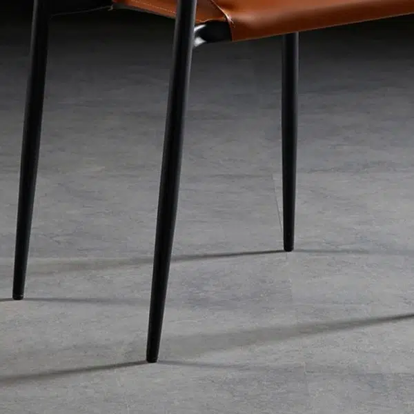Contemporary Nordic Square Leather Carbon Steel Stackable Dining Chair Backrest For Dining Room - Image 12